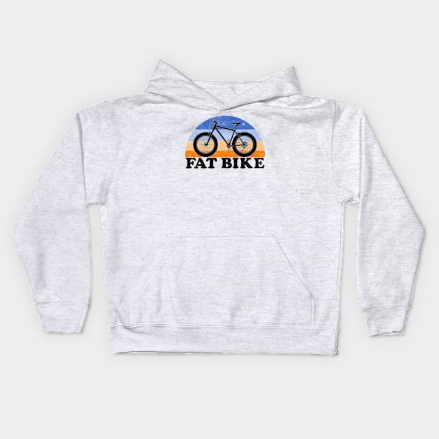 Fat Tire Bike Vintage Colors Kids Hoodie by TheWanderingFools